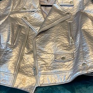 Super Cool Silver Metallic Moto Jacket